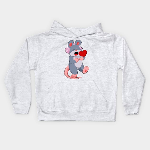 Mouse Bride Veil Wedding Kids Hoodie by Markus Schnabel